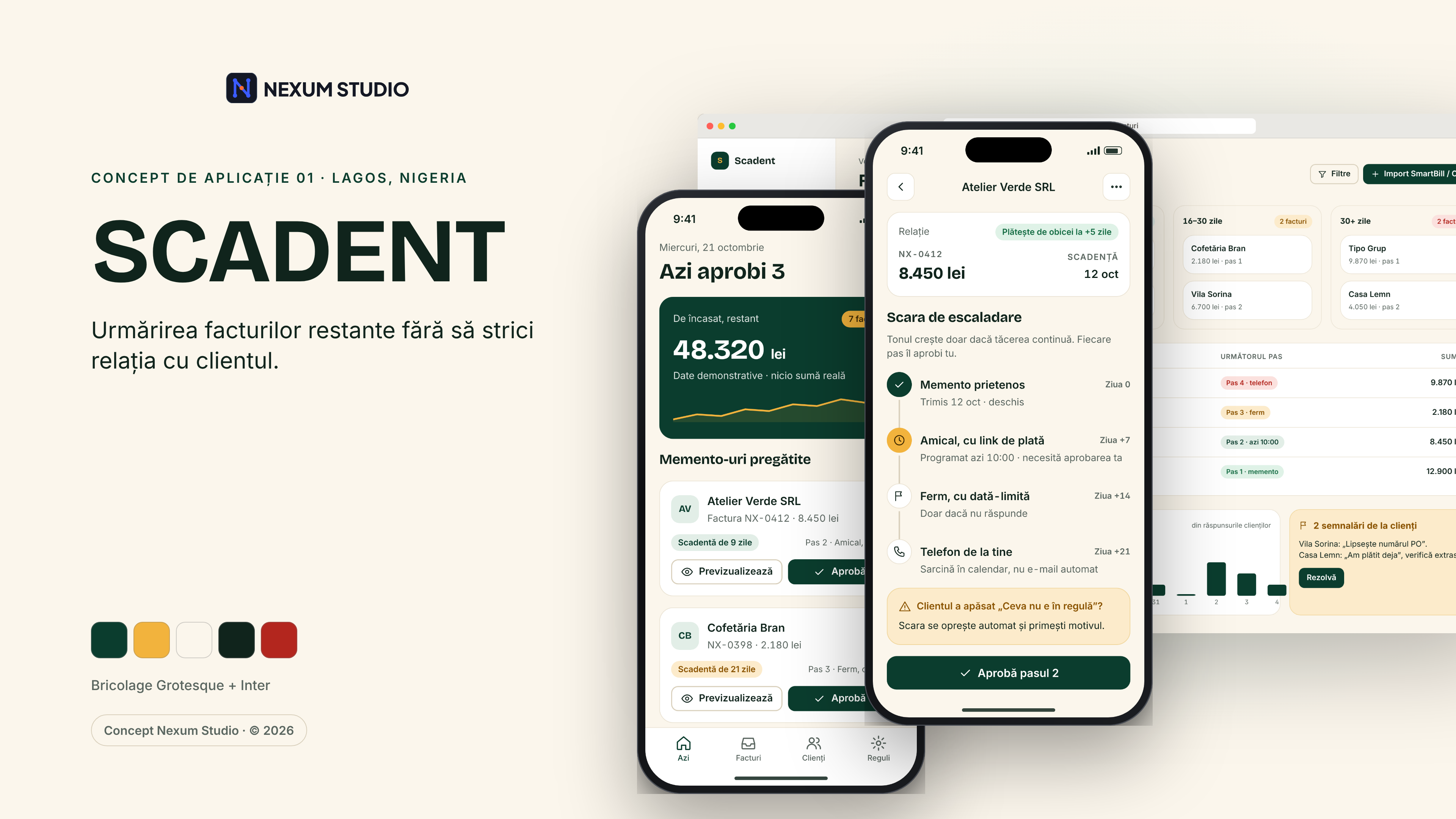SCADENT: ecrane cheie în rame de dispozitiv