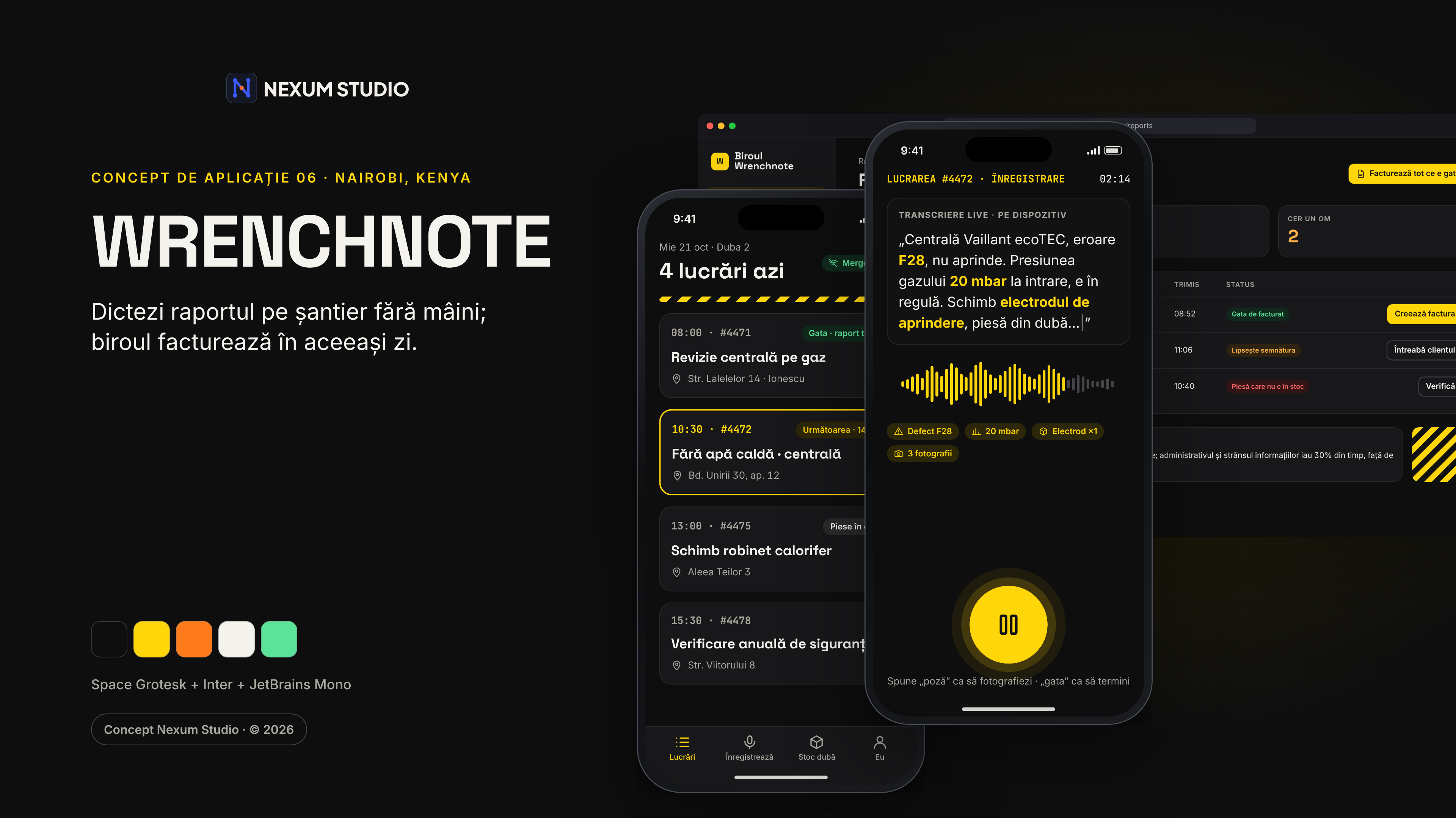 WRENCHNOTE: ecrane cheie în rame de dispozitiv