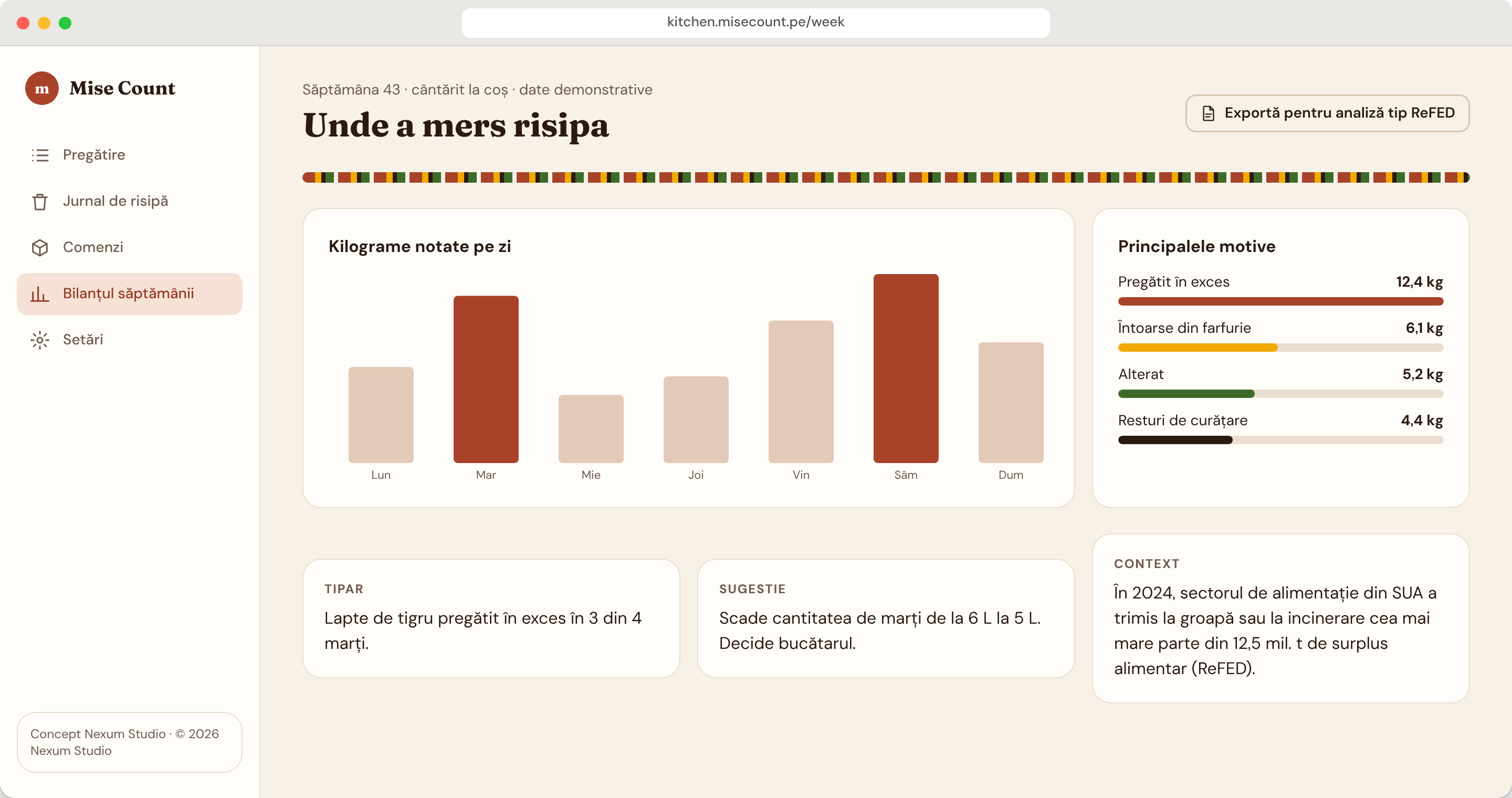 MISE COUNT, ecran: Bilanțul săptămânii