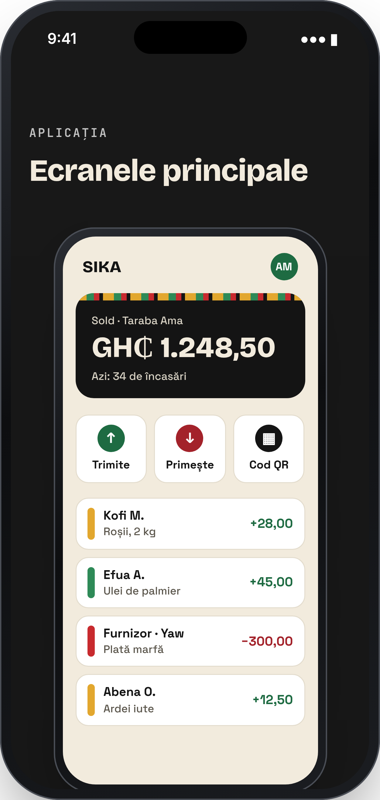 SIKA: Ecranele aplicației, telefon