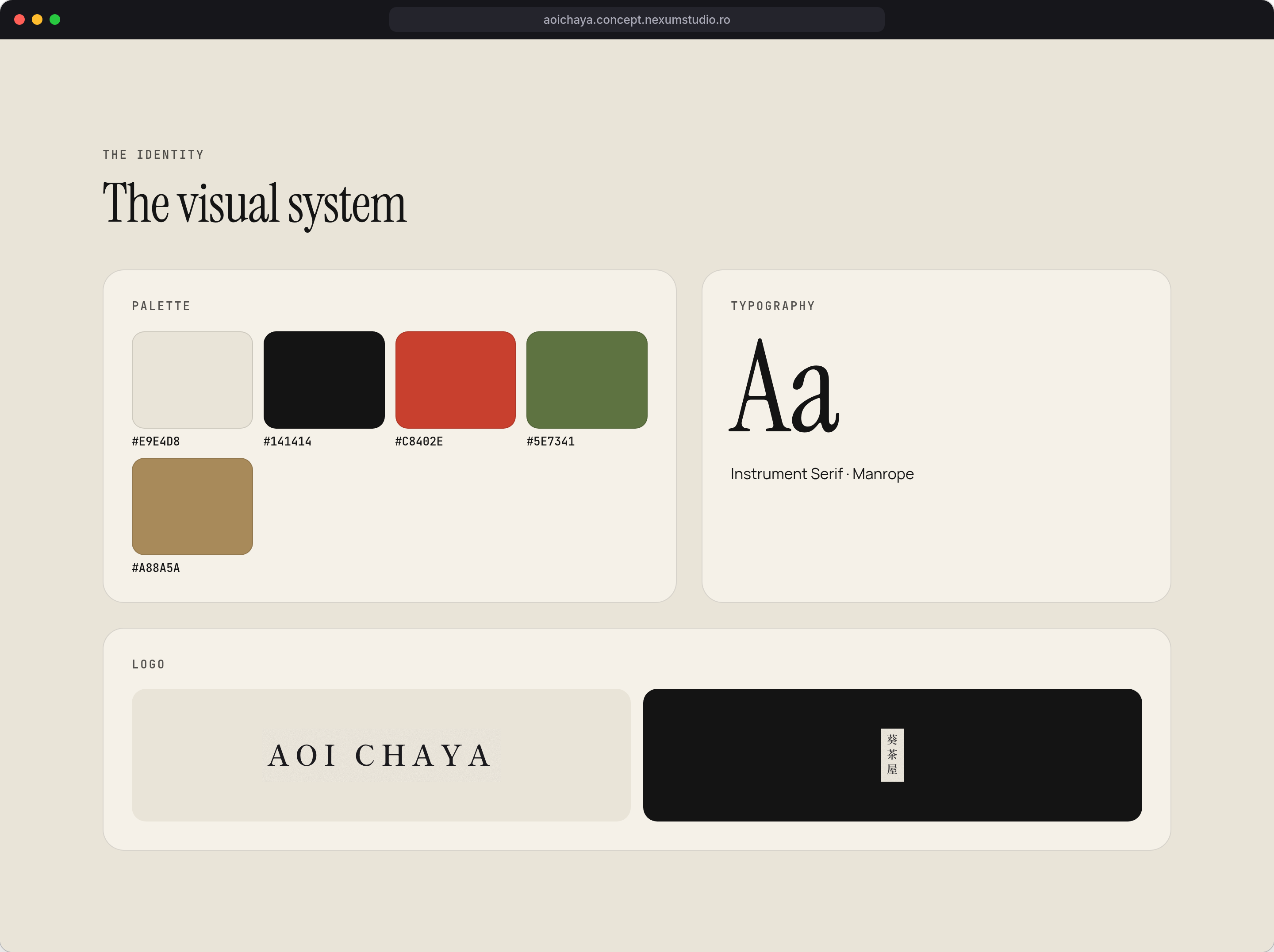 AOI CHAYA: The identity, desktop