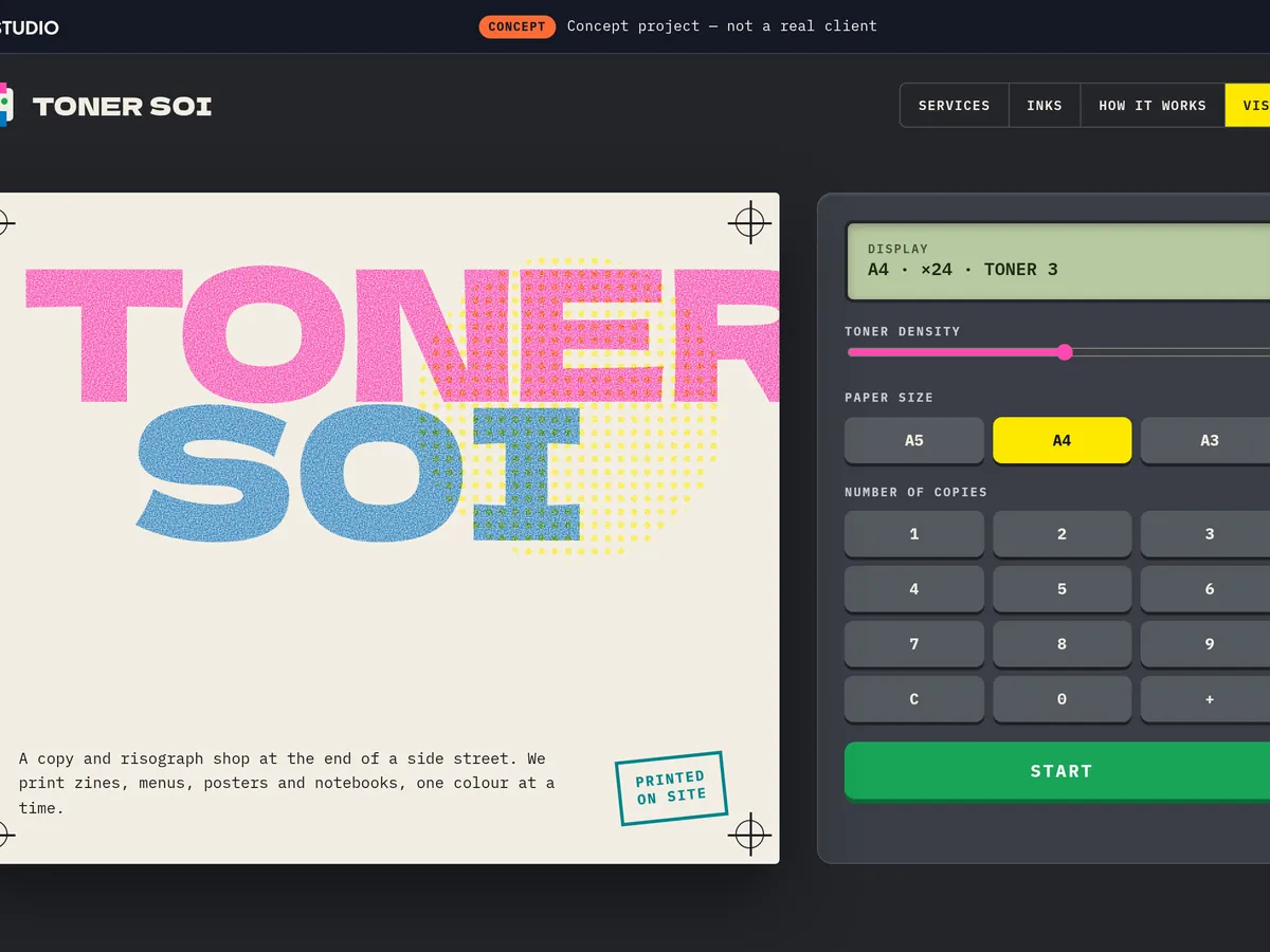 Konzepttafel TONER SOI