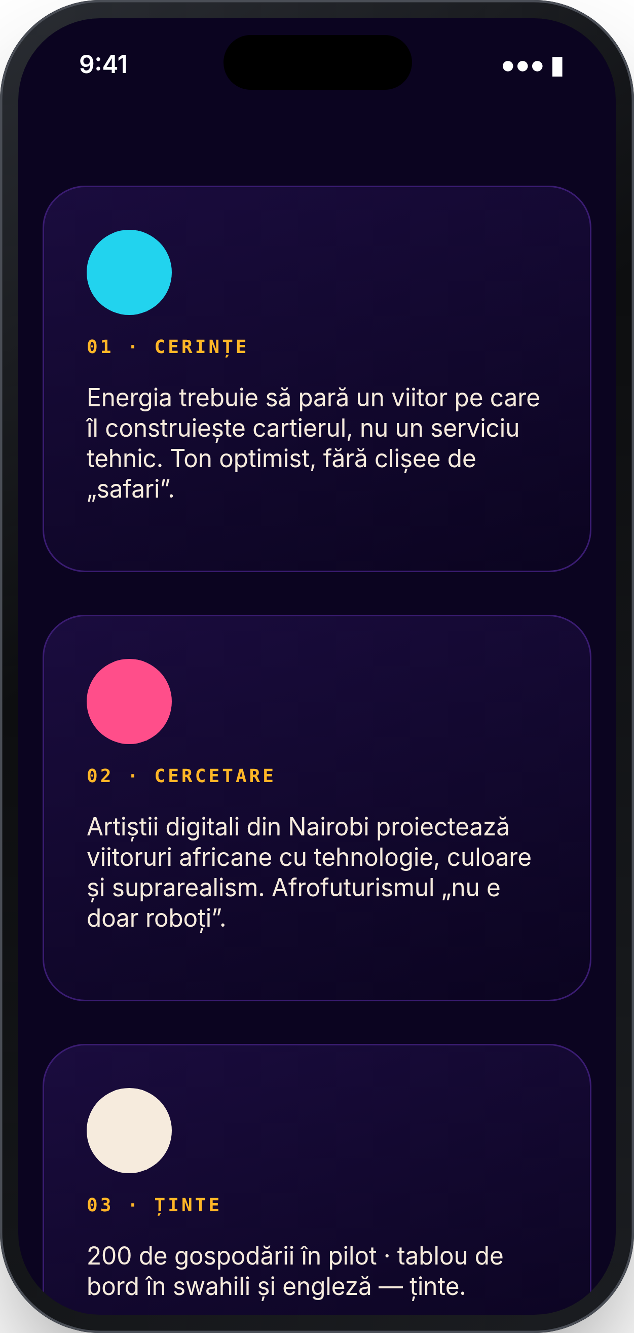 ORBITA JUA: Cerințe și sistem, telefon