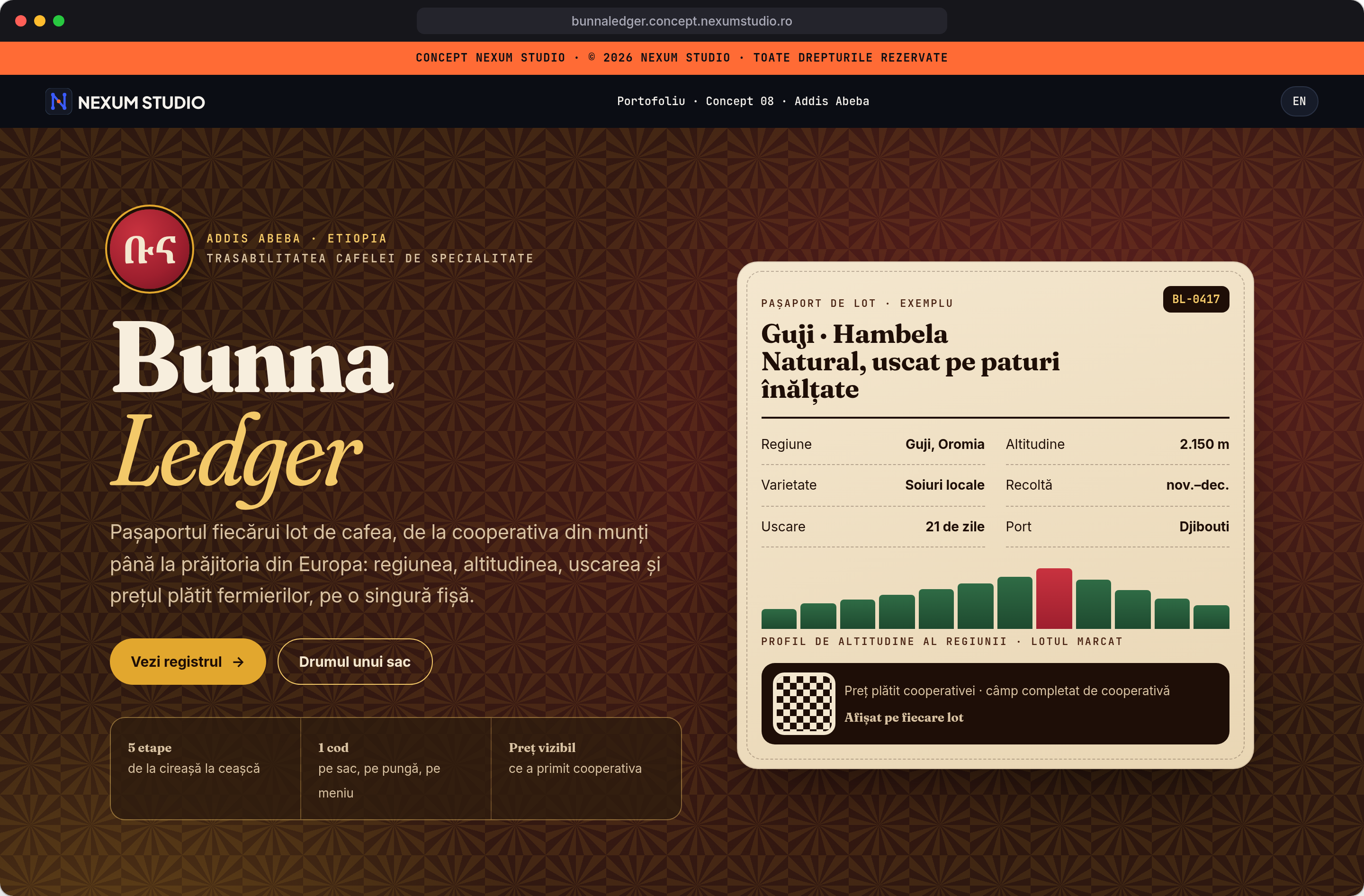 BUNNA LEDGER: Prima secțiune, desktop