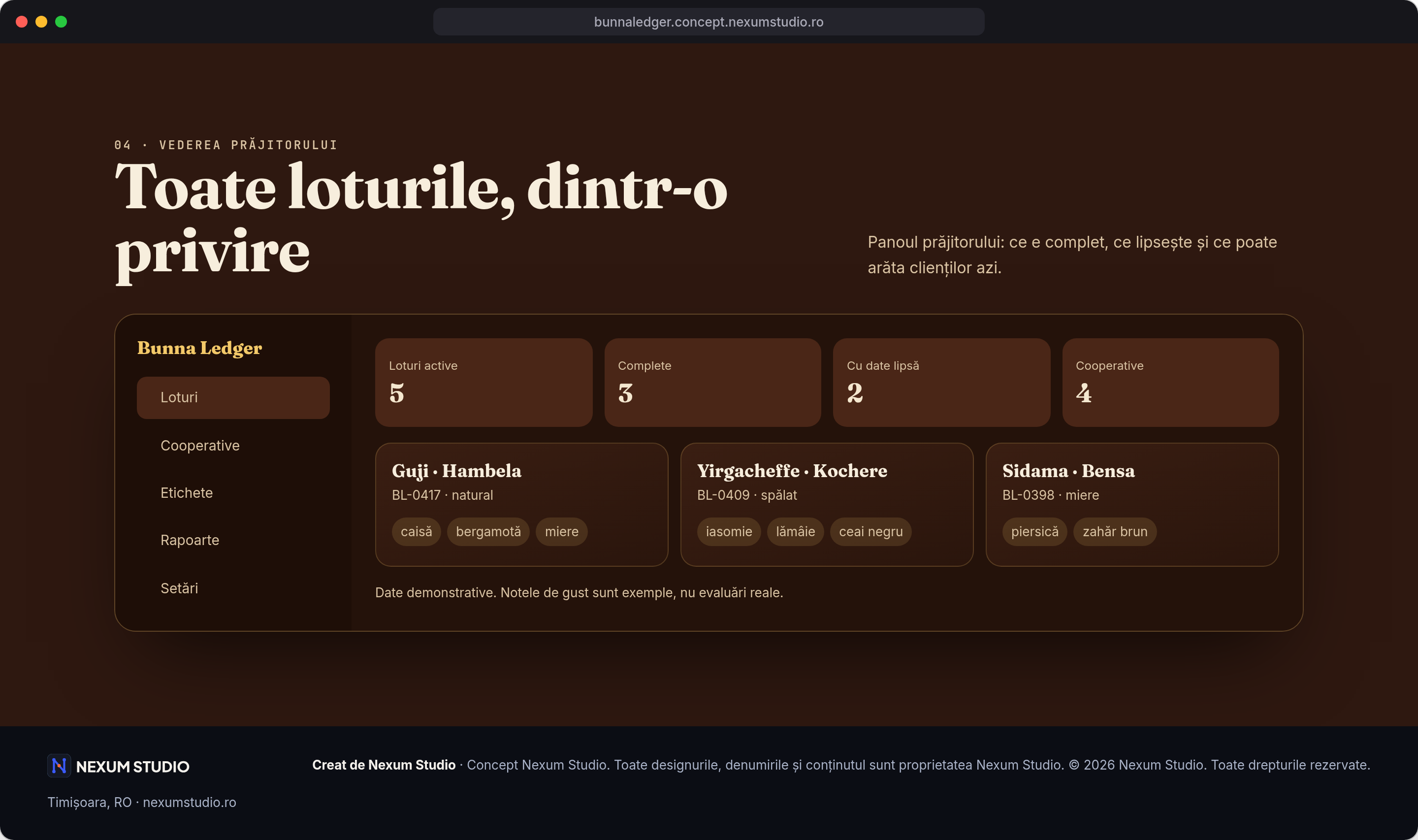 BUNNA LEDGER: Vederea prăjitorului, desktop