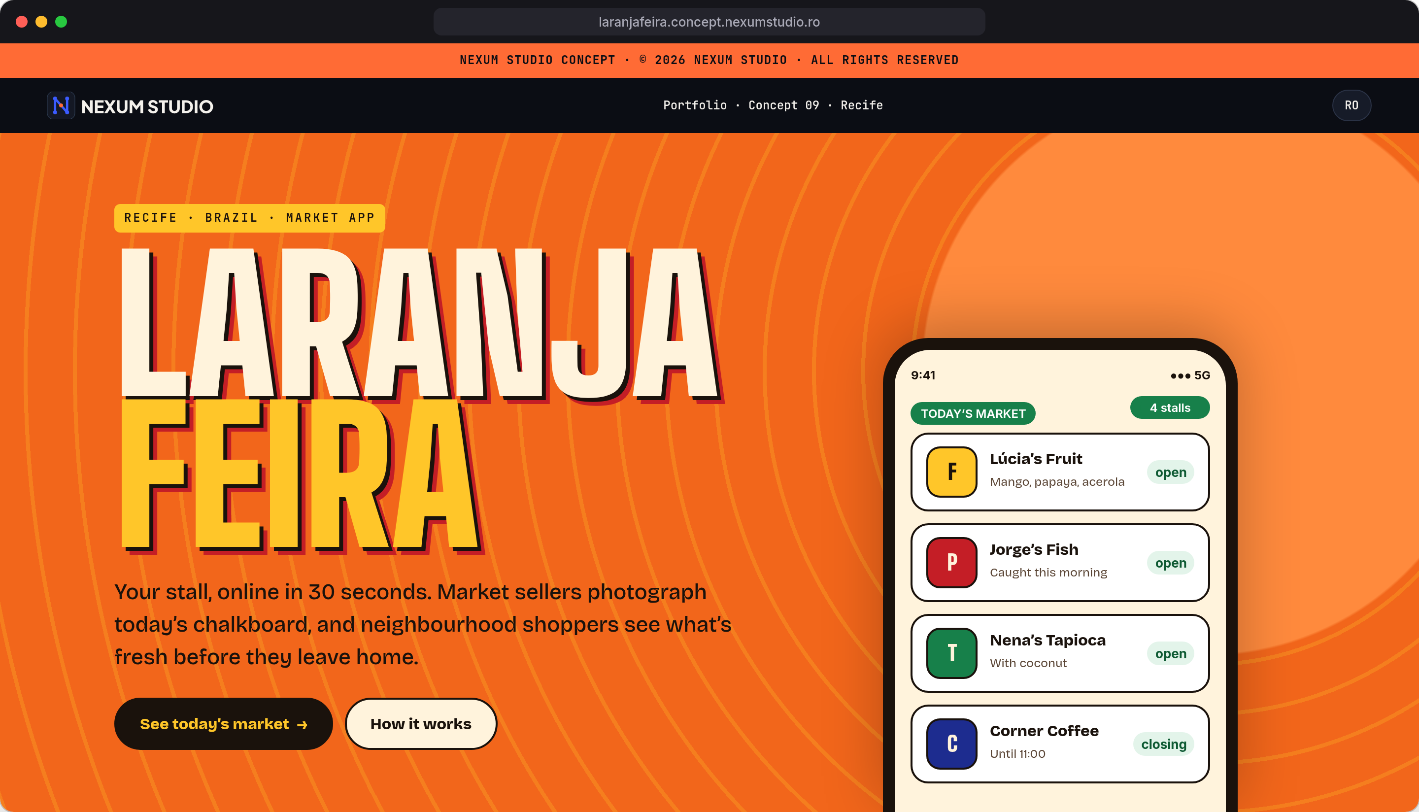 LARANJA FEIRA: First fold, desktop