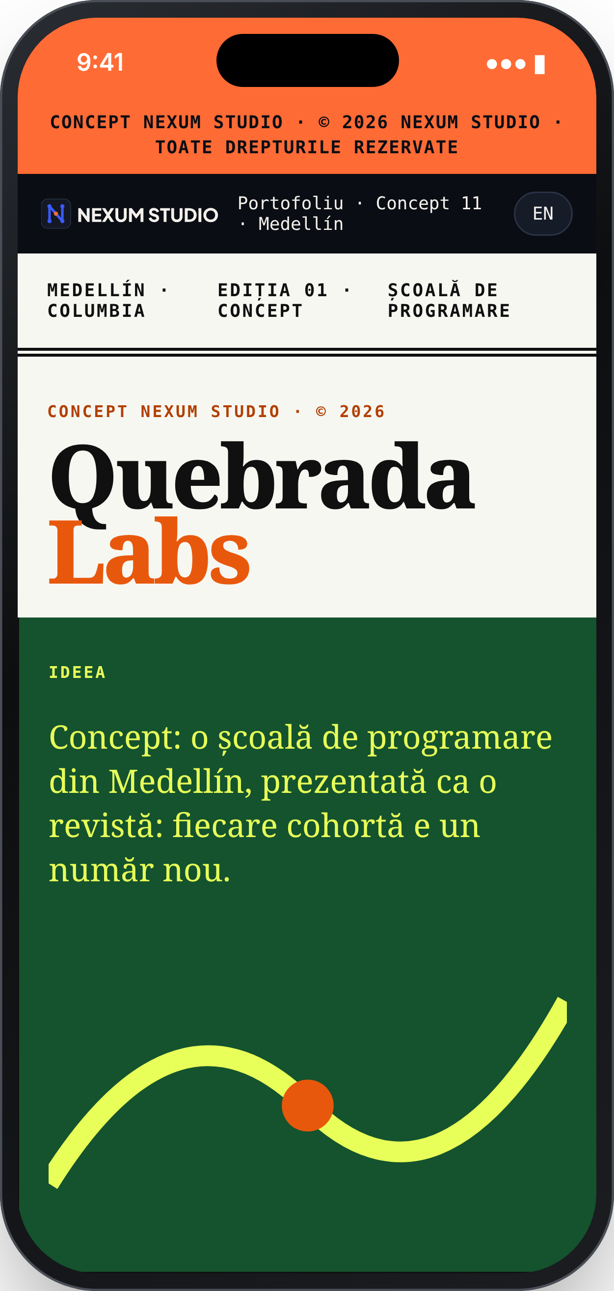 QUEBRADA LABS: Prima secțiune, telefon