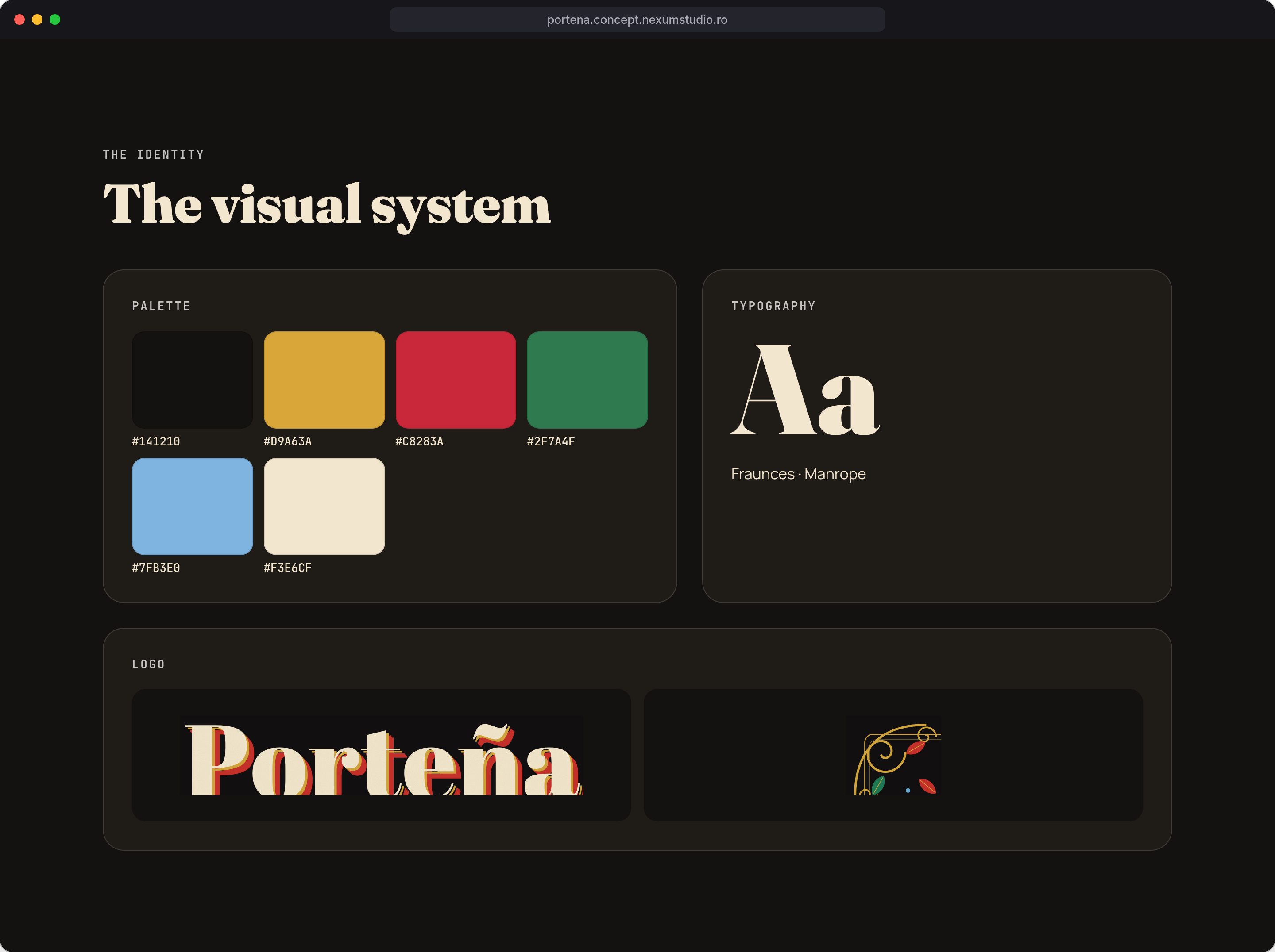 PORTEÑA: The identity, desktop